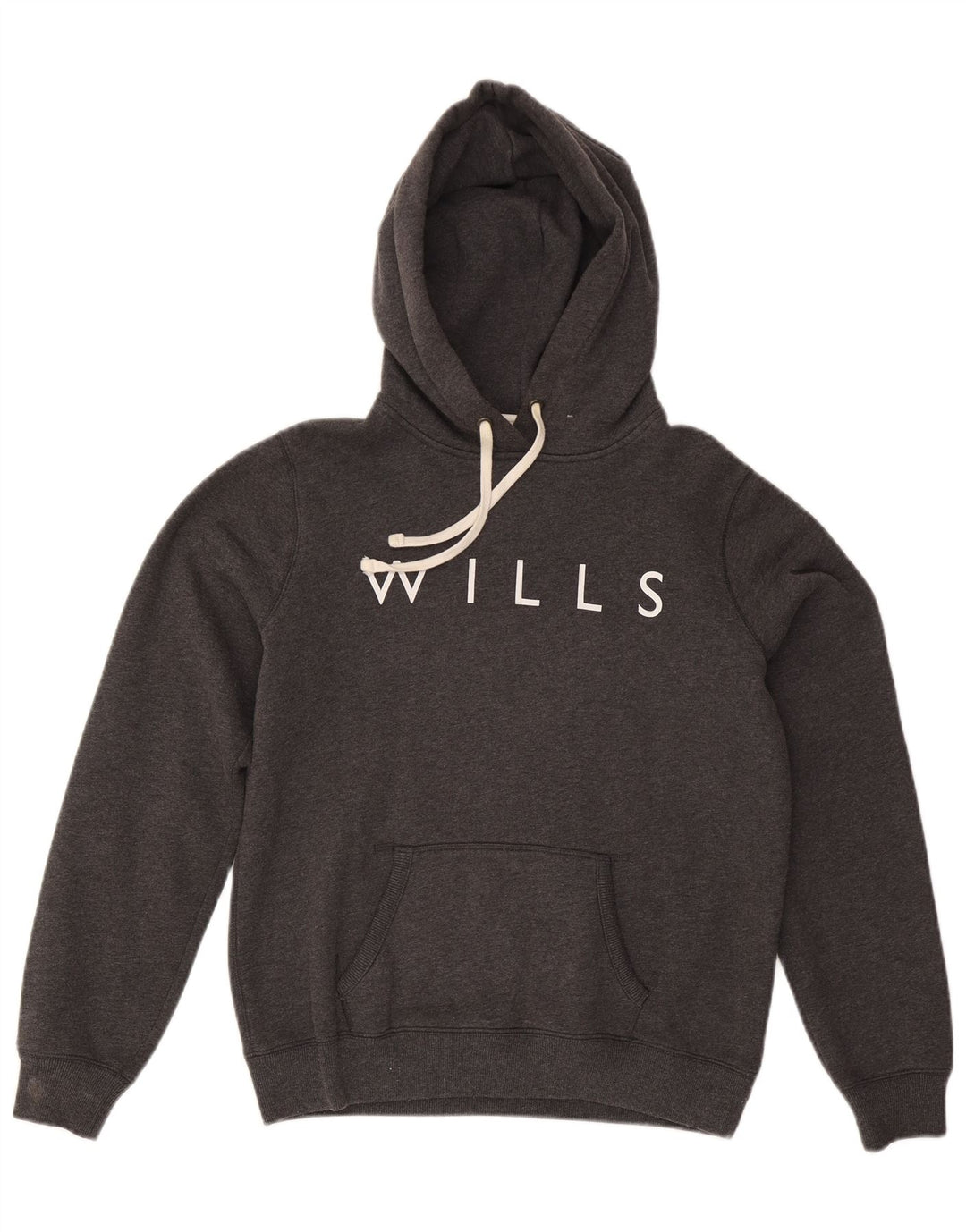 JACK WILLS Felpa con cappuccio grafica da donna UK 14 Grande cotone grigio