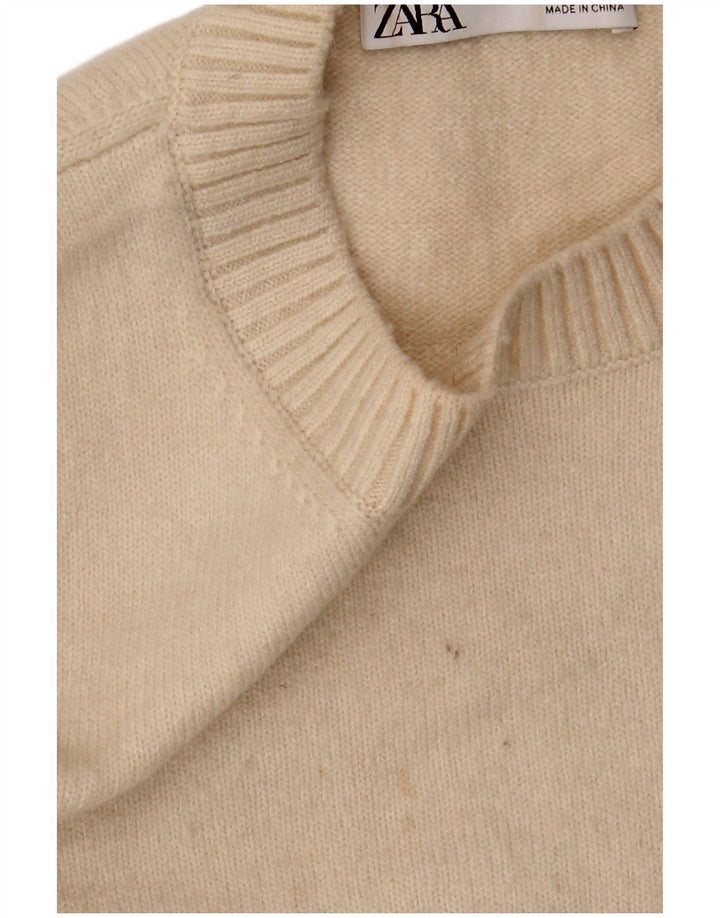 Canotta corta da donna Zara UK 10 piccola Beige
