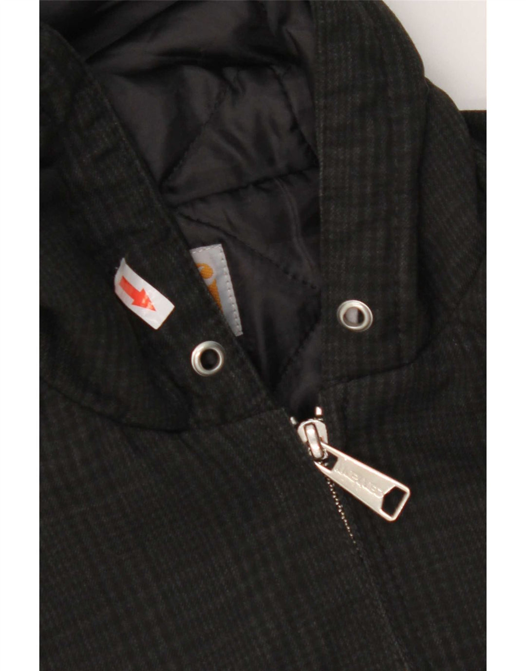 Giubbotto bomber con cappuccio da donna Carhartt UK 6 XS poliestere nero a quadri
