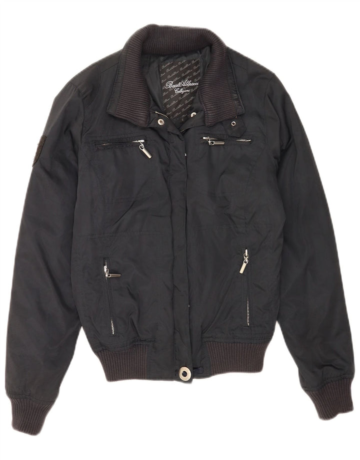 BACI & ABBRACCI Giubbotto bomber da donna UK 10 Small Blu Navy Poliestere