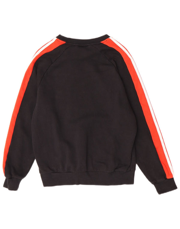 Adidas Womens Graphic Sweatshirt Jumper UK 10 Small Black Colourblock