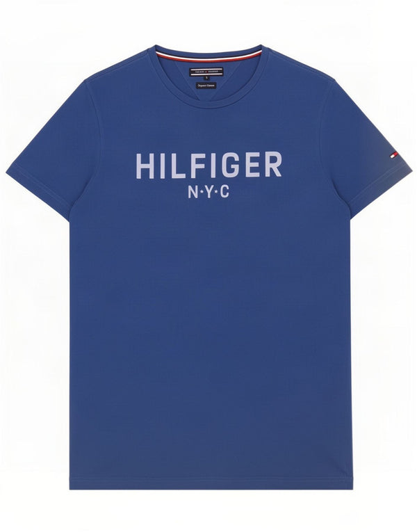 T-shirt grafica da uomo Tommy Hilfiger Top piccola in cotone blu