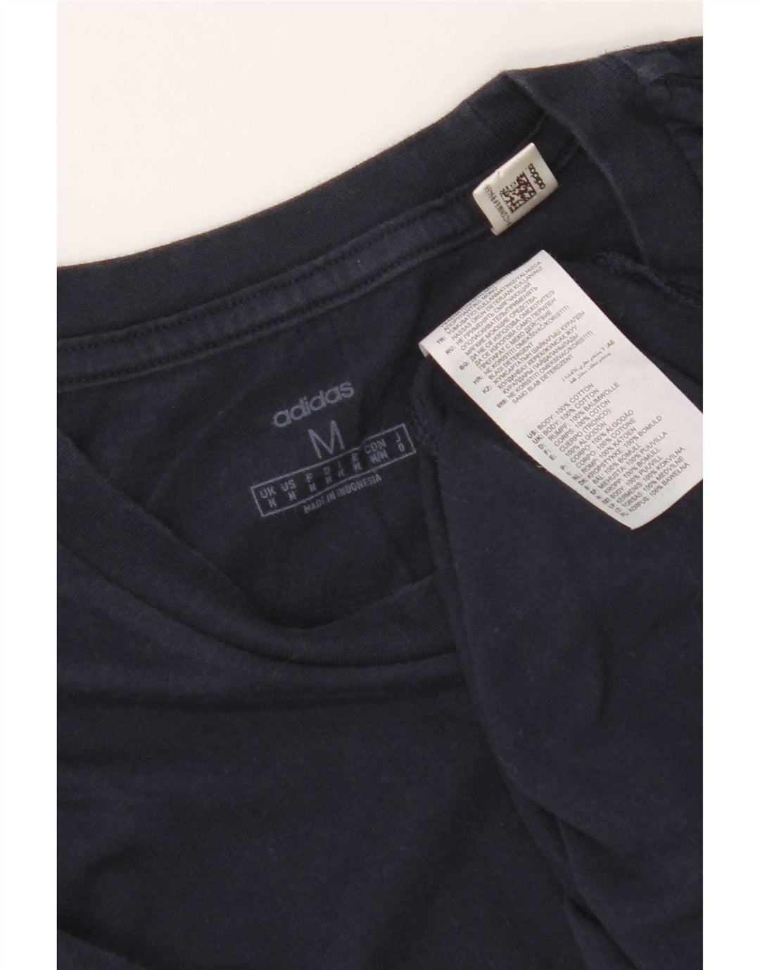 T-shirt da uomo Adidas Top media in cotone blu navy