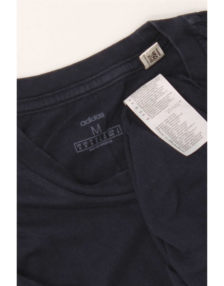 T-shirt da uomo Adidas Top media in cotone blu navy