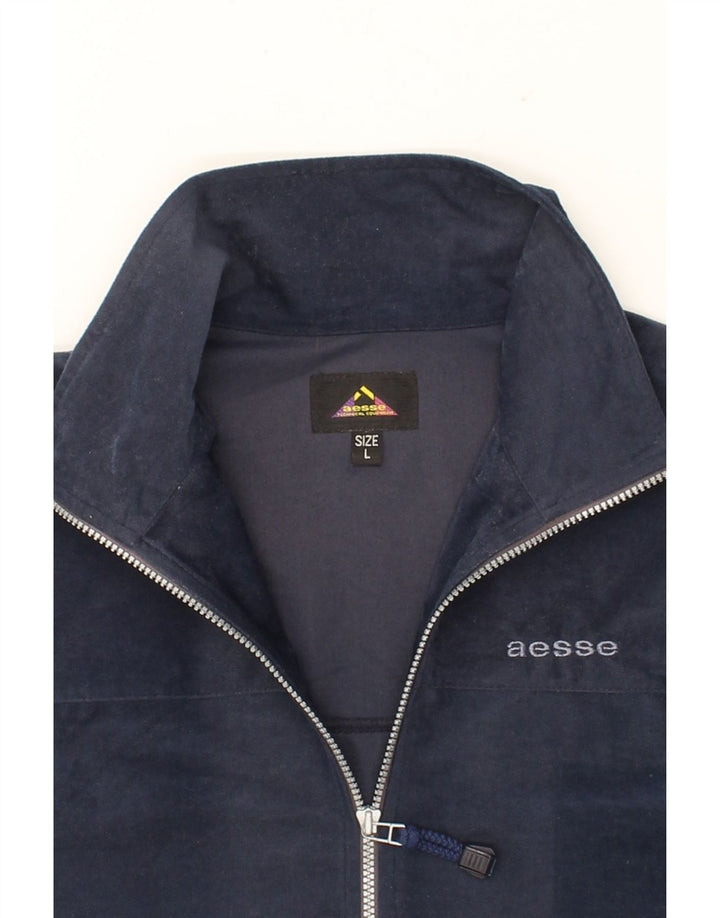 AESSE Mens Tracksuit Top Jacket Large Navy Blue Vintage Aesse and Second-Hand Aesse from Messina Hembry 