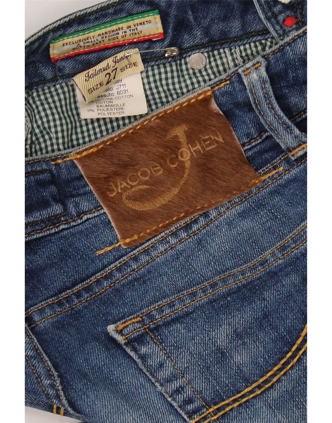 Jeans slim da donna Jacob Cohen W27 L34 cotone blu