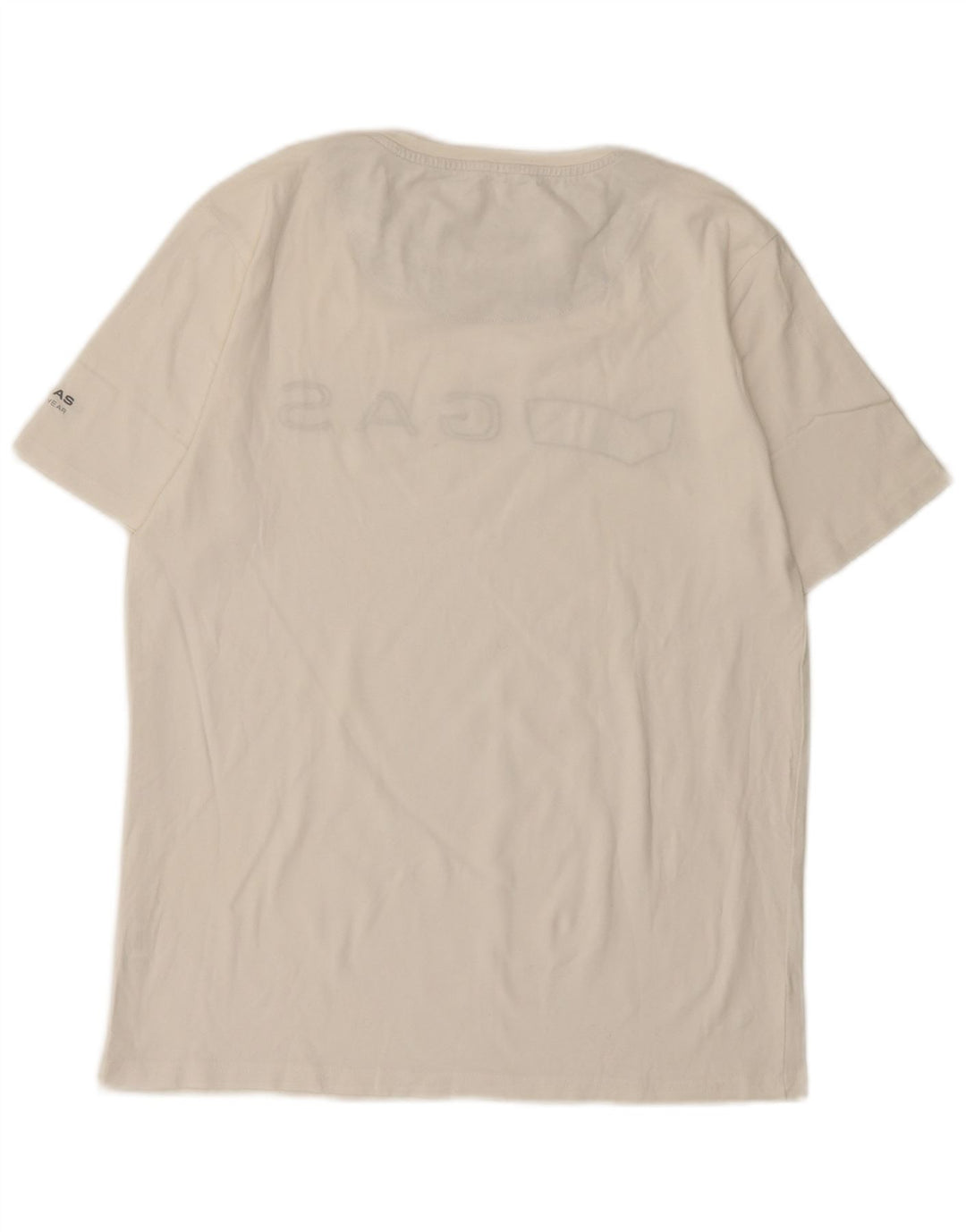 T-shirt grafica da uomo Gas Top grande in cotone bianco