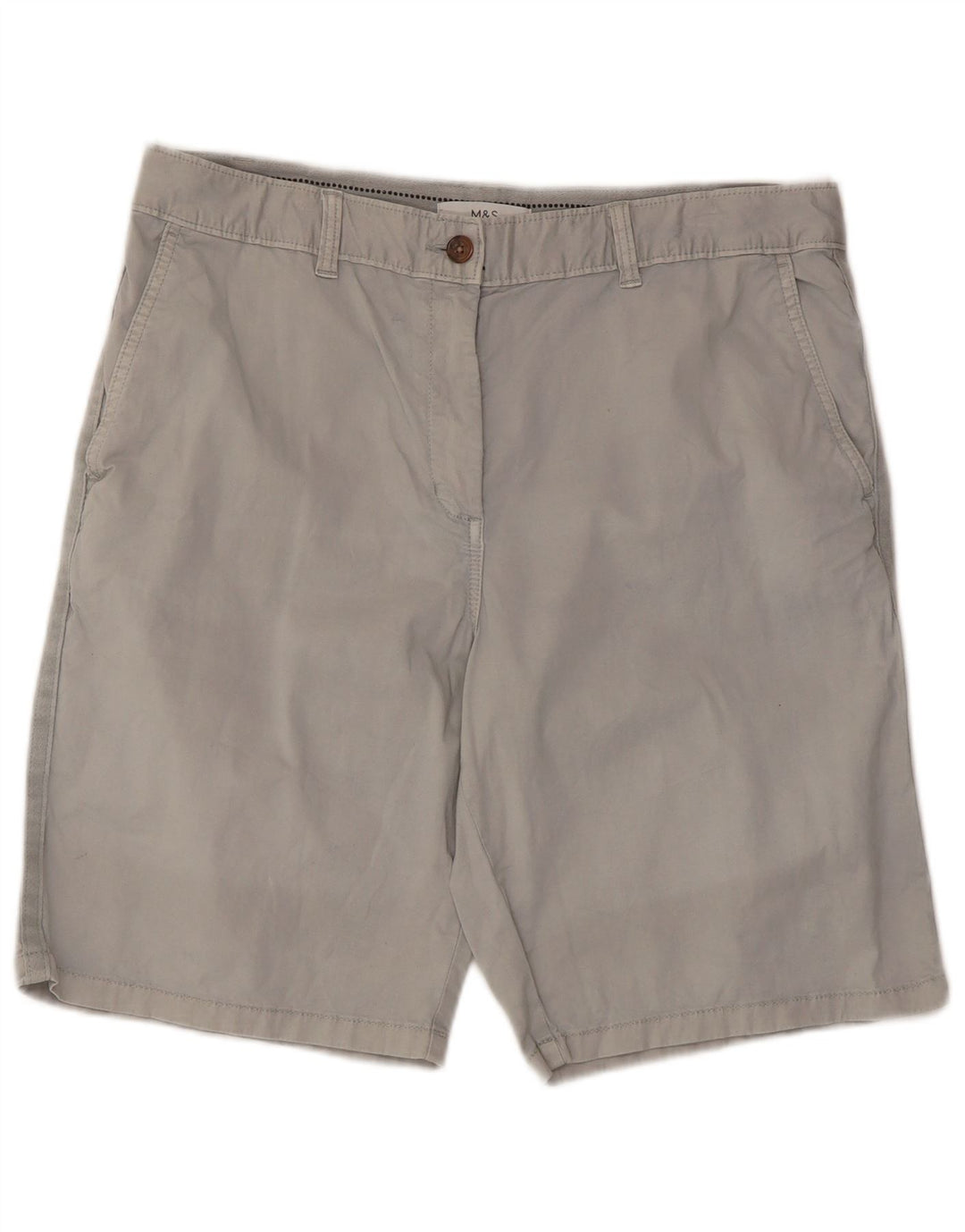 Pantaloncini chino da uomo Marks & Spencer UK 14 Large W34 Cotone grigio