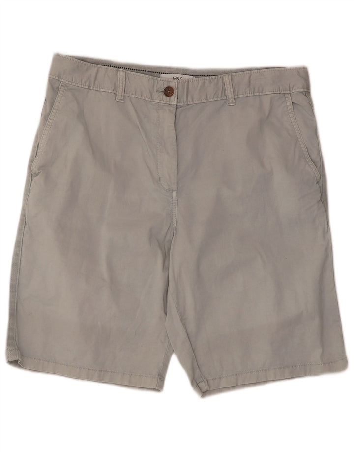 Pantaloncini chino da uomo Marks & Spencer UK 14 Large W34 Cotone grigio