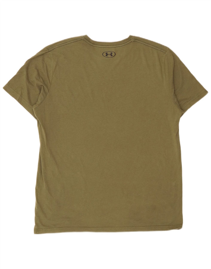 T-shirt da uomo Under Armour Top Large in cotone kaki