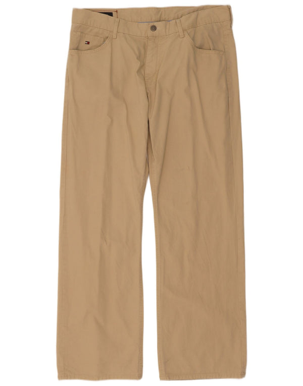 Pantaloni casual dritti da uomo Tommy Hilfiger W36 L32 in cotone beige