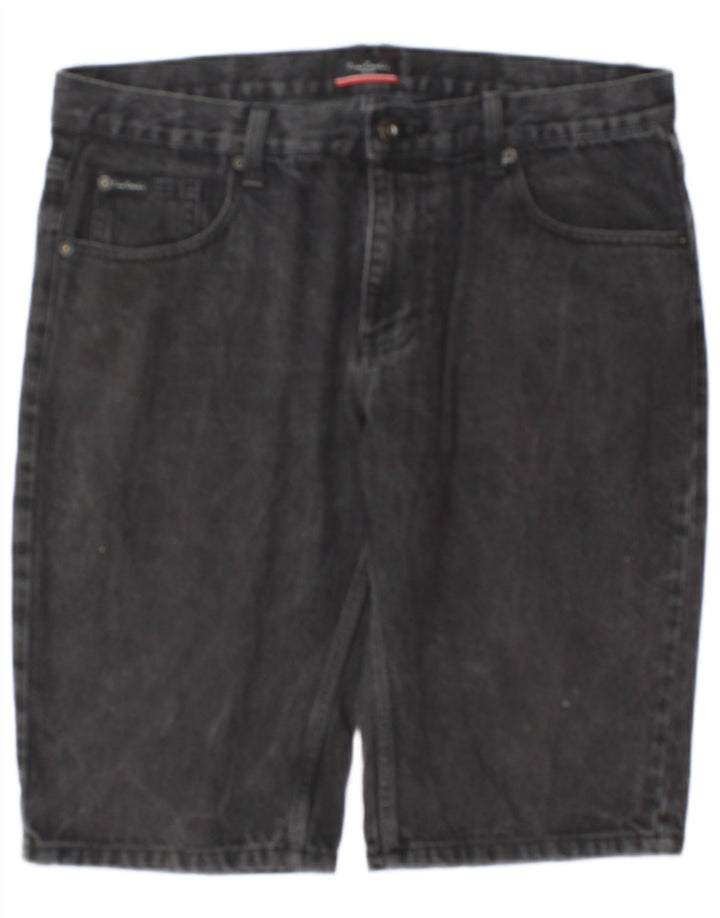 Pantaloncini di jeans da uomo Pierre Cardin grandi W36 cotone grigio