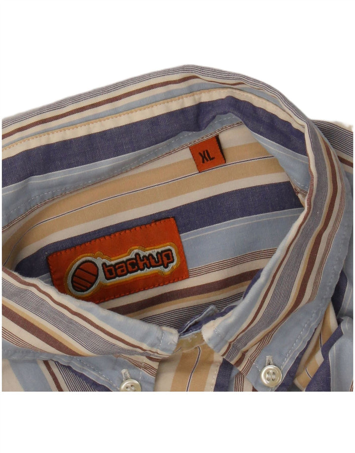Camicia vintage da uomo XL a righe multicolore