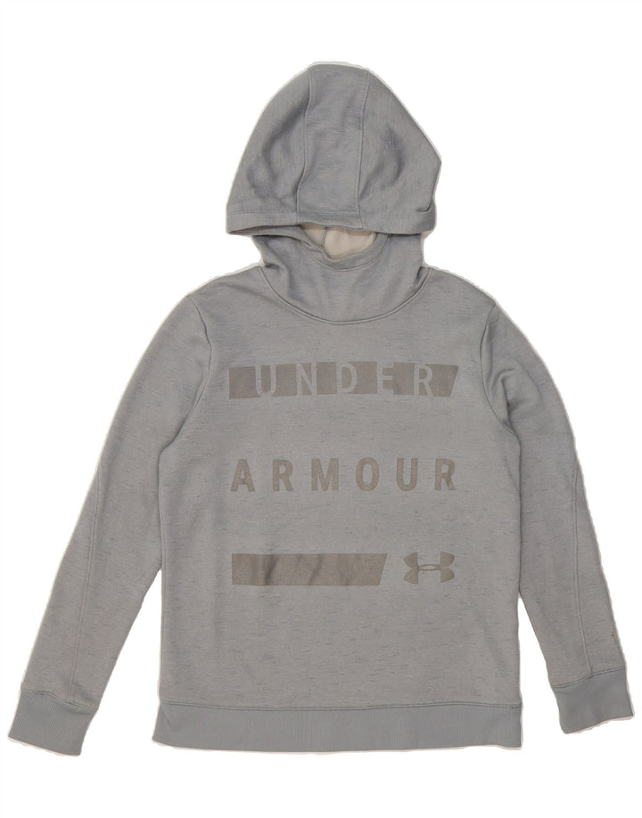 UNDER ARMOUR Womens Cold Gear Oversized Hoodie Jumper UK 10 Small Grey Vintage Under Armour and Second-Hand Under Armour from Messina Hembry 