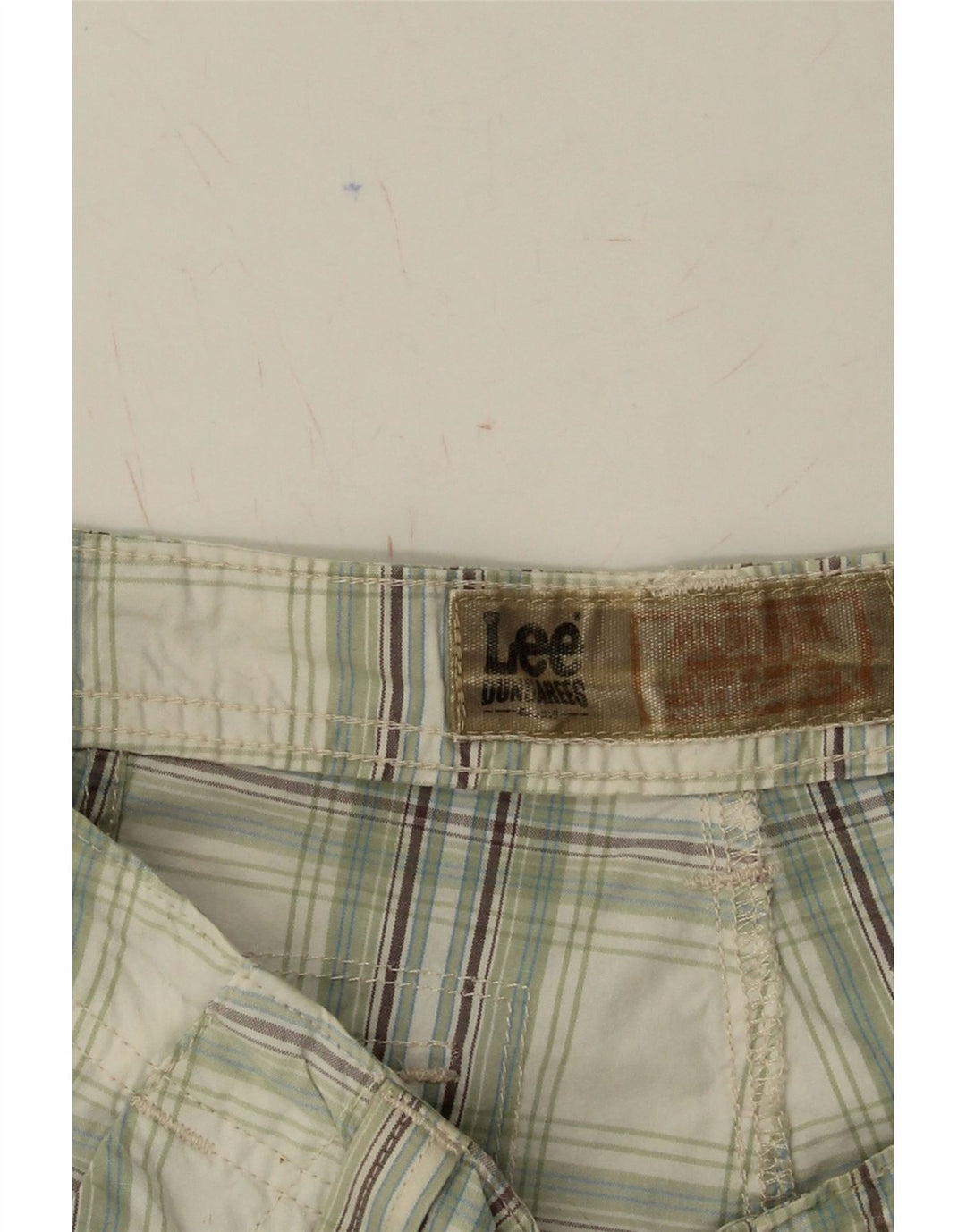 LEE Mens Chino Shorts W30 Medium White Check Vintage Lee and Second-Hand Lee from Messina Hembry 