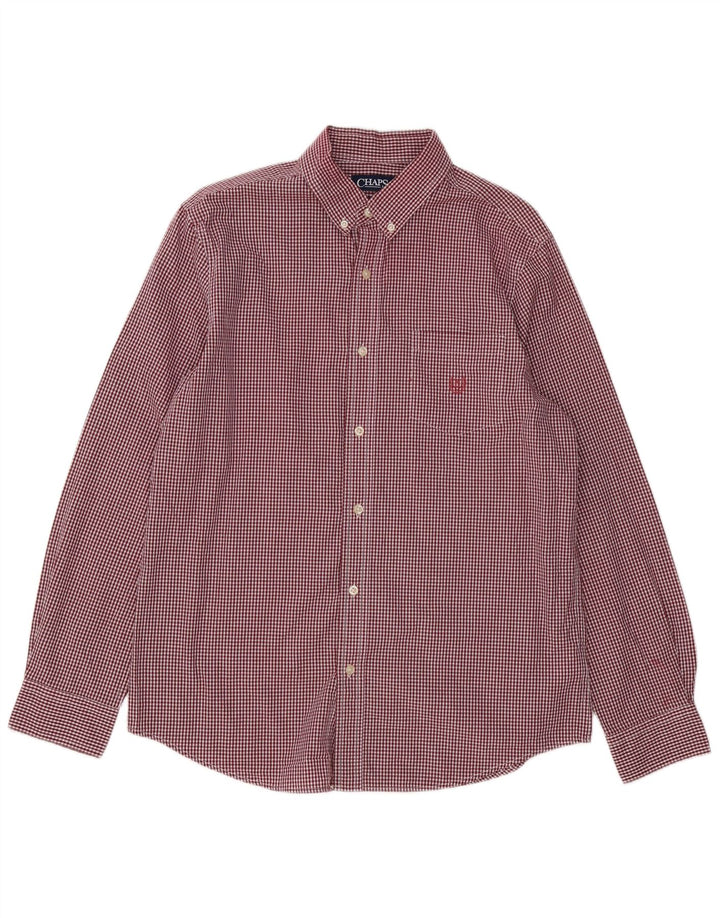 Camicia da uomo su misura Chaps grande in cotone a quadretti rossi