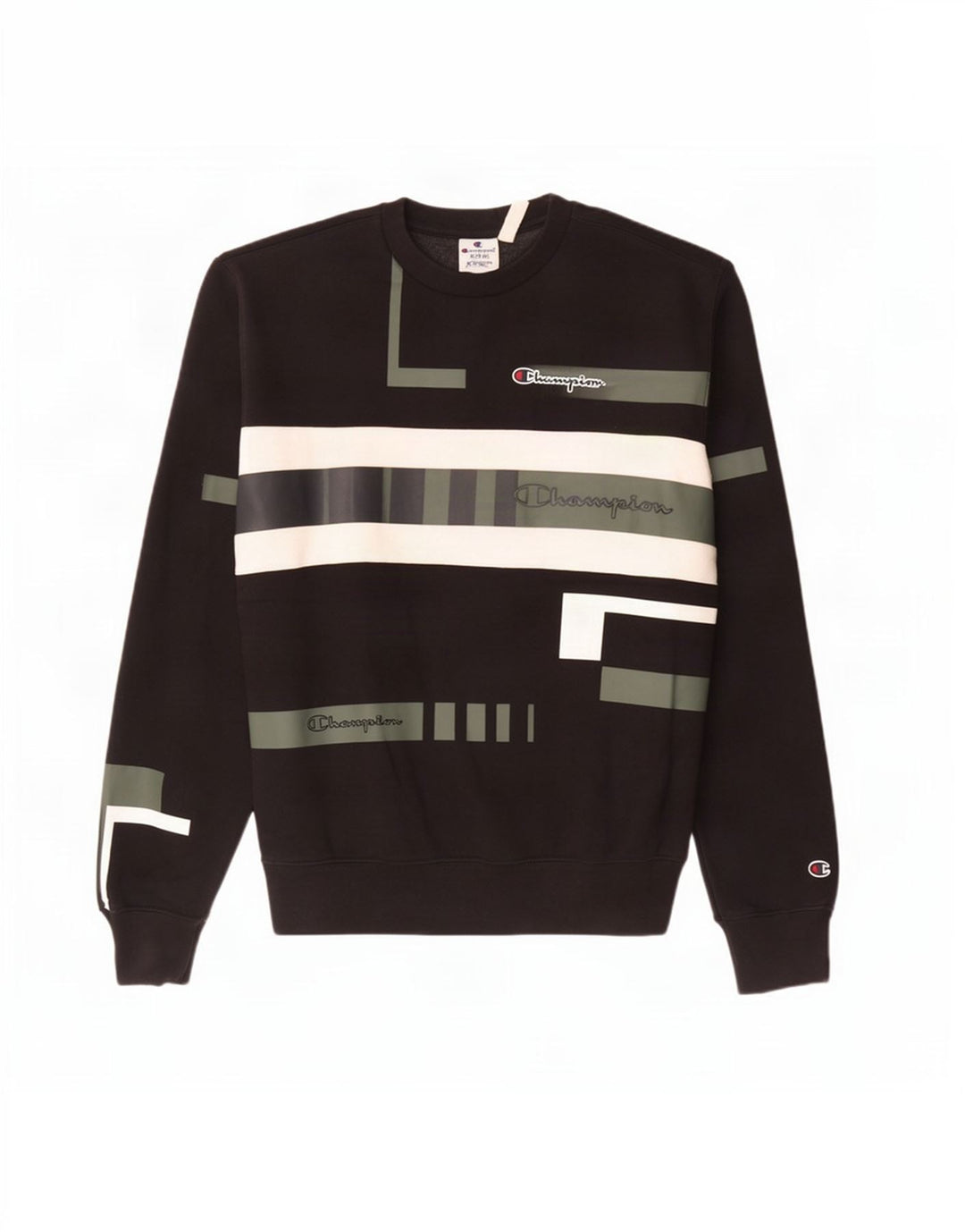 Felpa grafica da uomo Champion, maglione, cotone color block medio nero