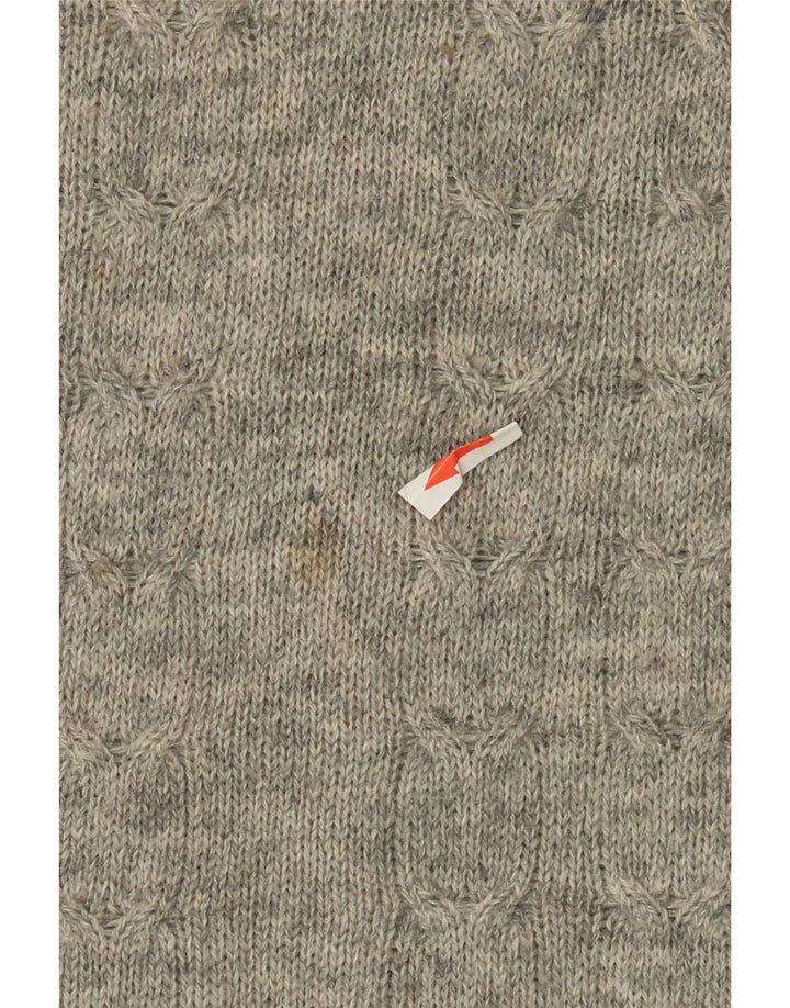 Maglione vintage da uomo girocollo grigio medio chiazzato