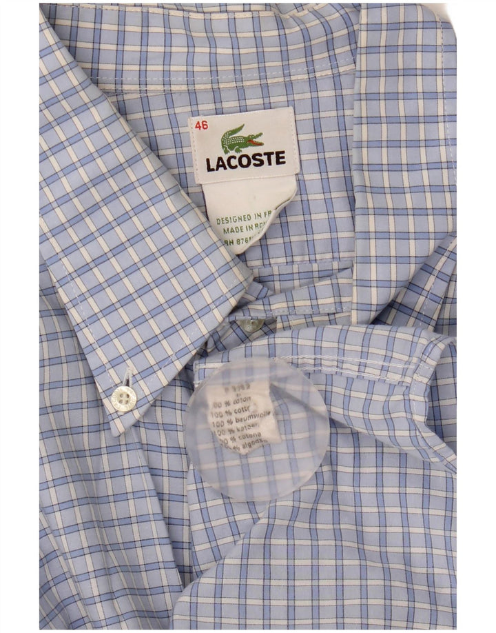 Camicia da uomo Lacoste taglia 46 2XL cotone a quadretti blu