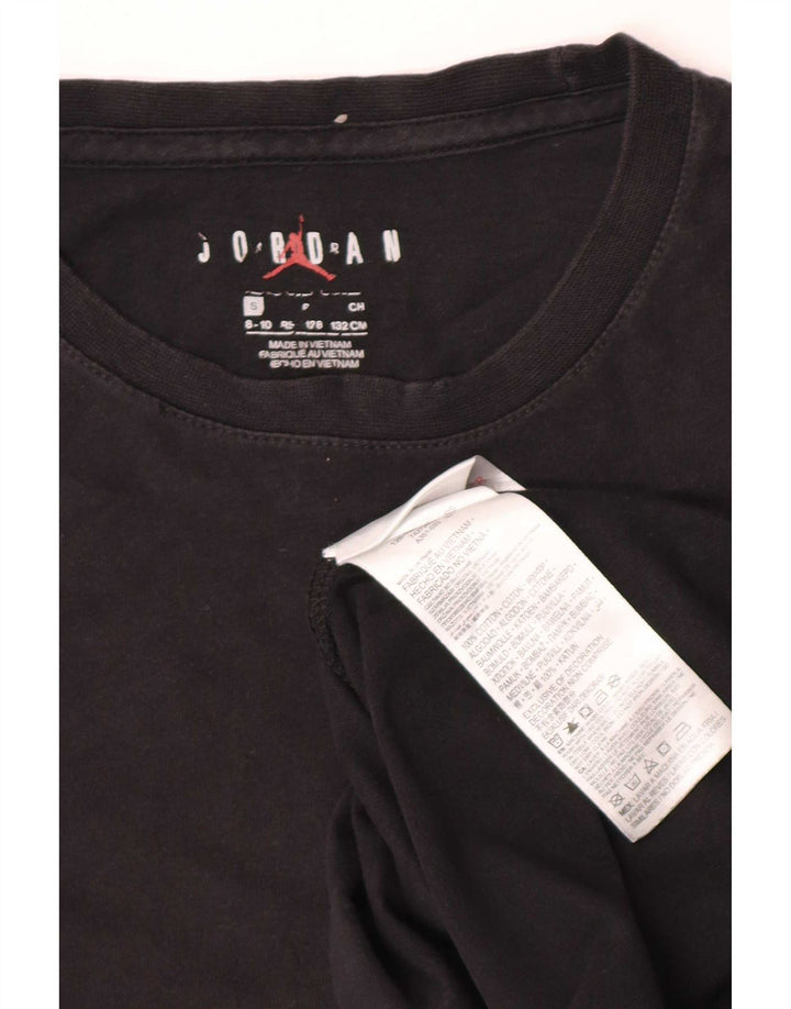 T-shirt grafica Jordan da ragazzo, 8-9 anni, piccola, in cotone nero
