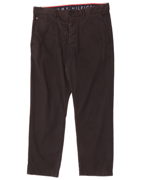 Pantaloni chino dritti da uomo Tommy Hilfiger W30 L26 cotone nero