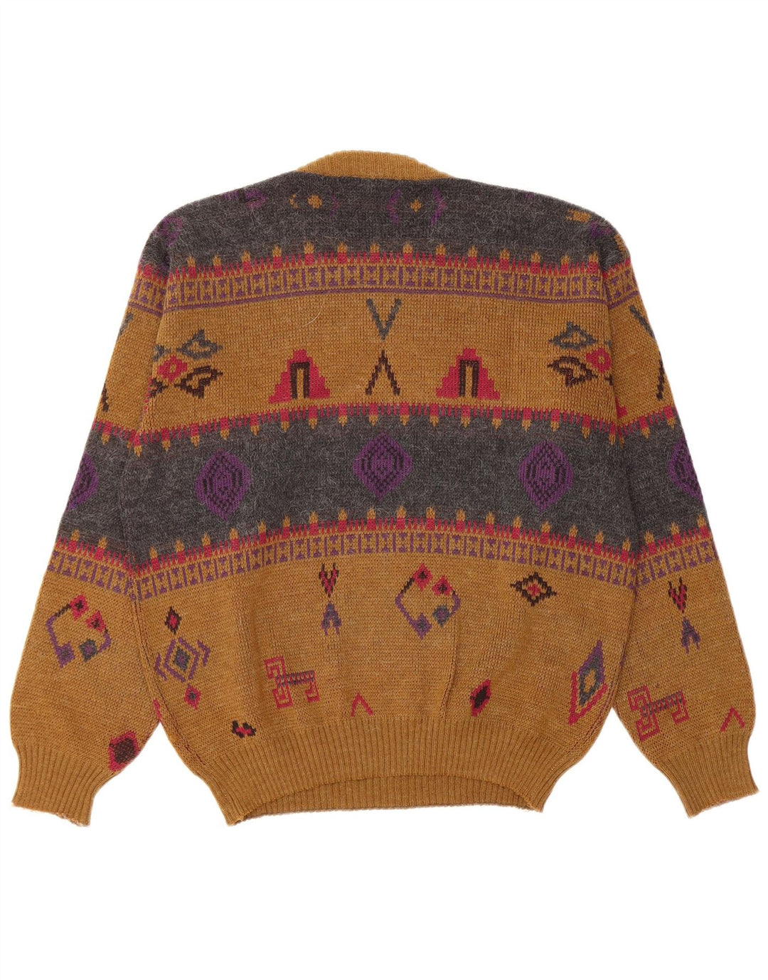 FRANK ALEXS Maglione girocollo da uomo IT 48 Marrone medio geometrico