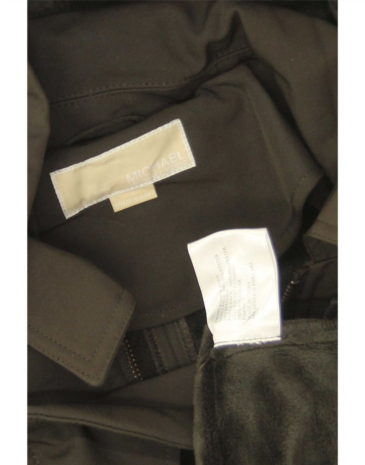Giacca parka con cappuccio da donna Michael Kors UK 14 poliestere kaki medio