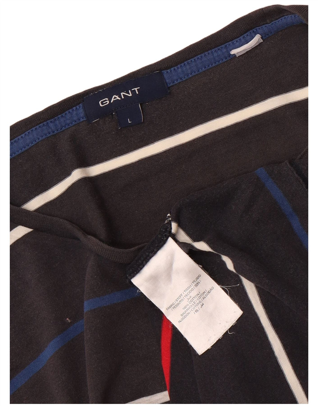 GANT T-shirt da uomo Top grande in cotone a righe grigie