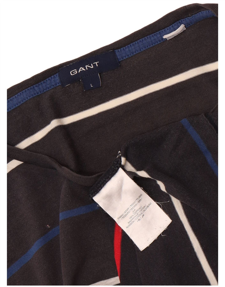 GANT T-shirt da uomo Top grande in cotone a righe grigie