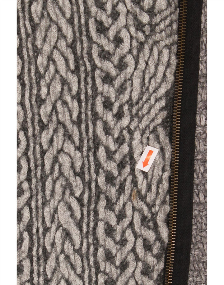 DESIGUAL Cappotto con cappuccio grafico da donna EU 40 Grigio medio a quadri