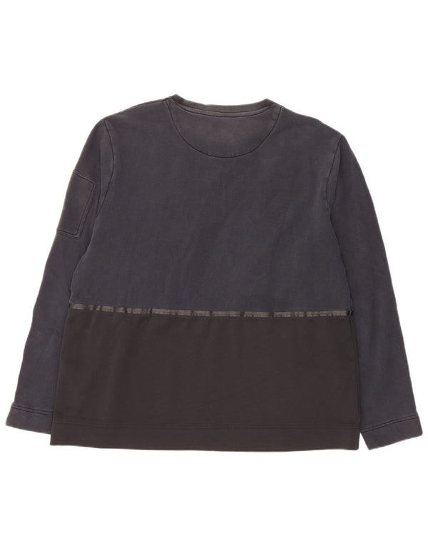 Lyle & Scott Felpa da uomo Maglione XL Nero Colourblock Cotton