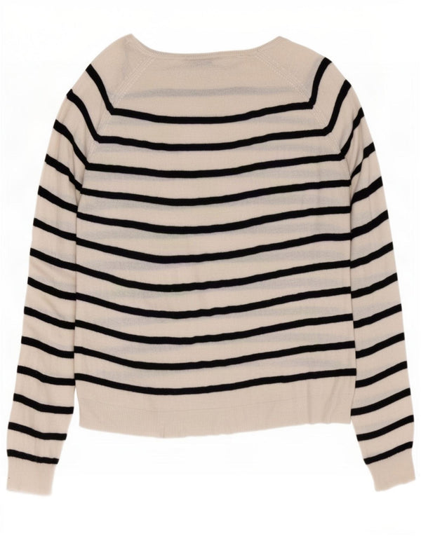 Maglione Zara da donna con scollo a barchetta UK 16 grandi righe bianche