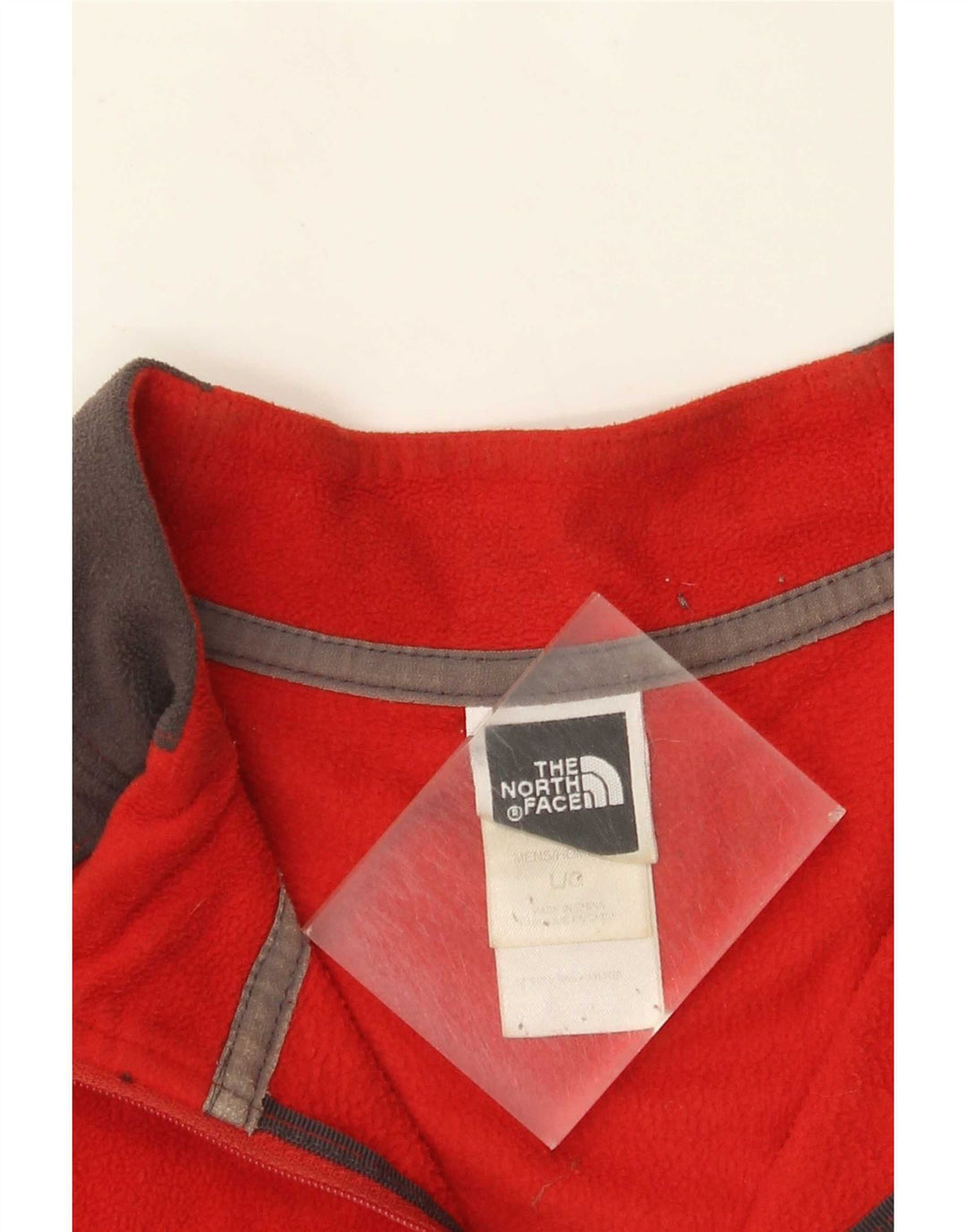 Maglione in pile da uomo The North Face con zip e collo, grande, in poliestere color block rosso