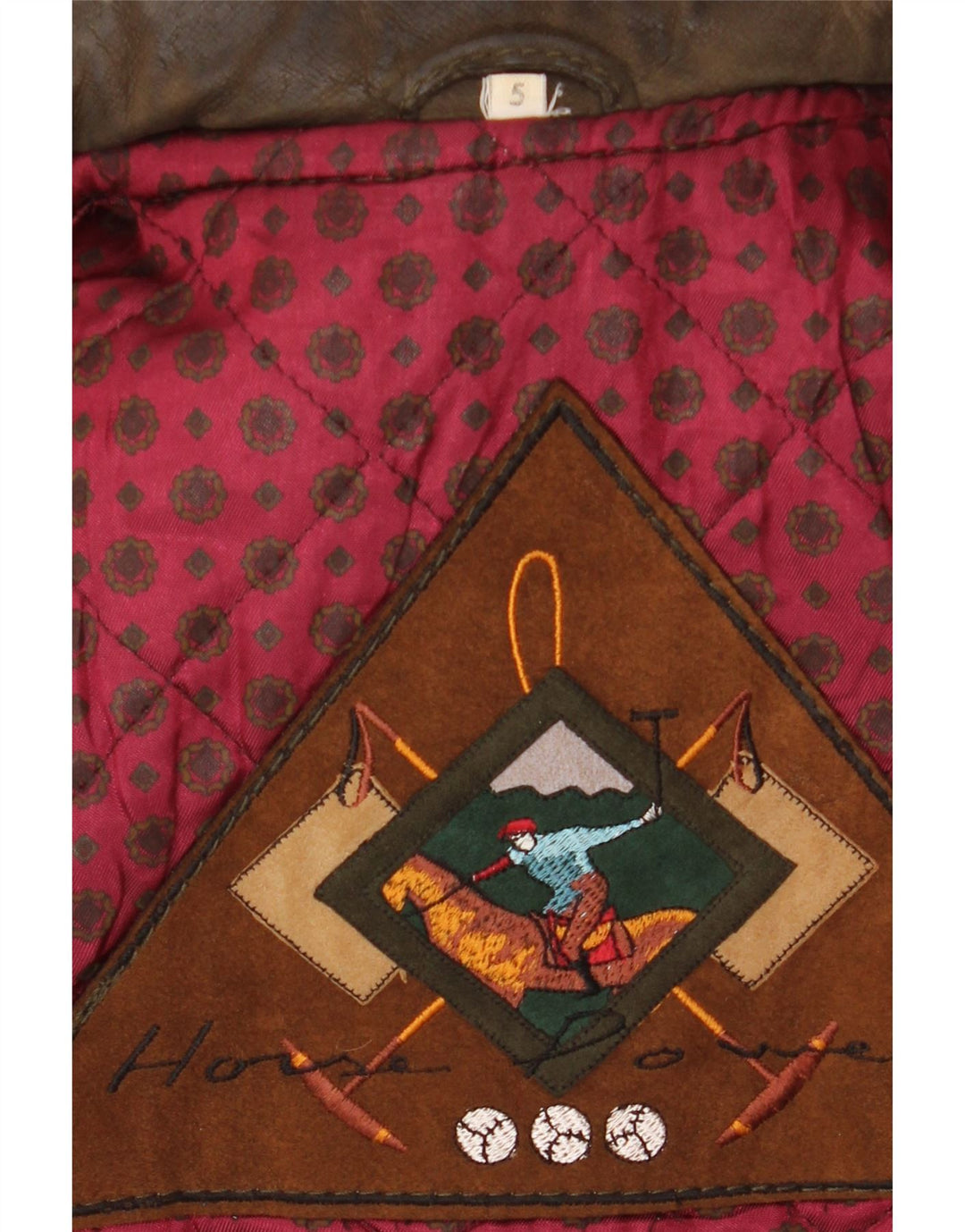 Giacca in pelle lavorata a maglia vintage da uomo UK 42 XL Khaki Colourblock Classic