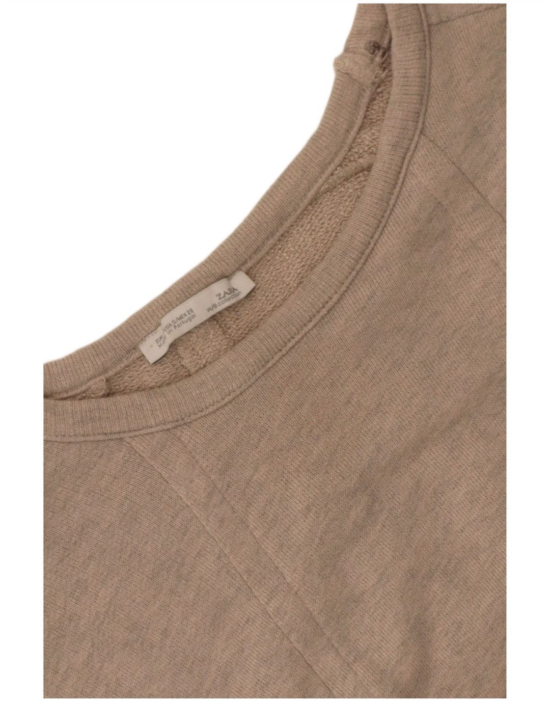 Felpa oversize a maniche corte da donna Zara UK 10 piccola Beige