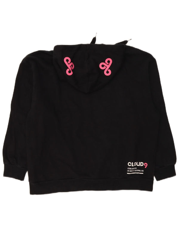 Felpa con cappuccio oversize grafica da donna Puma UK 14 cotone nero medio