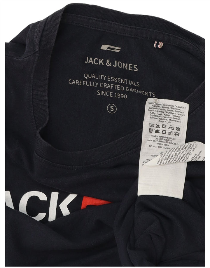 Jack & Jones T-shirt grafica da uomo Top Small in cotone blu navy