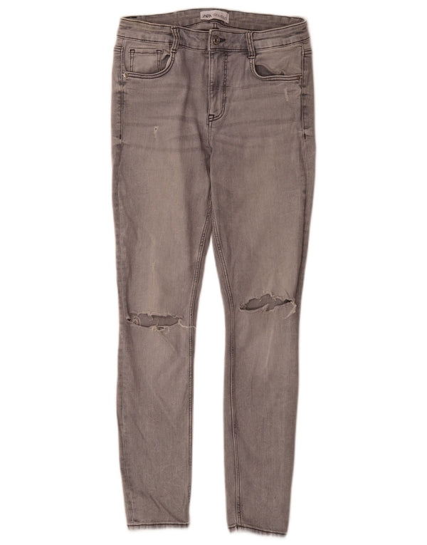 Jeans skinny effetto invecchiato da donna Zara EU 38 Small W28 L27 Cotone grigio