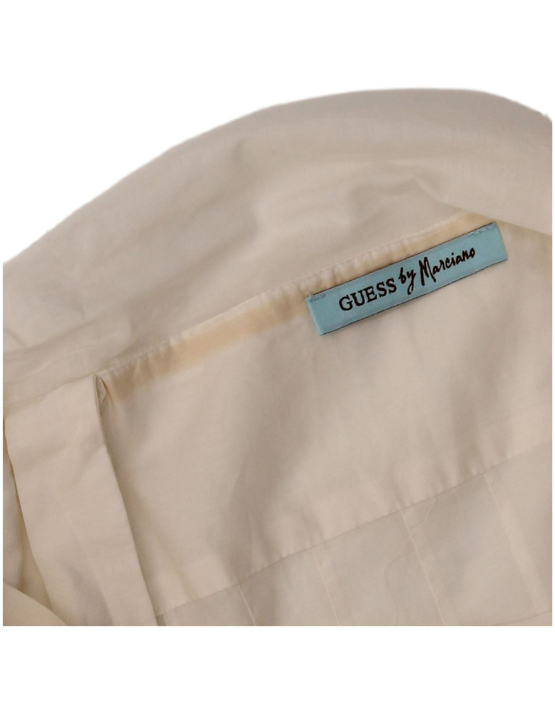 GUESS BY MARCIANO Top corto senza maniche da donna in camicetta UK 8 piccolo bianco