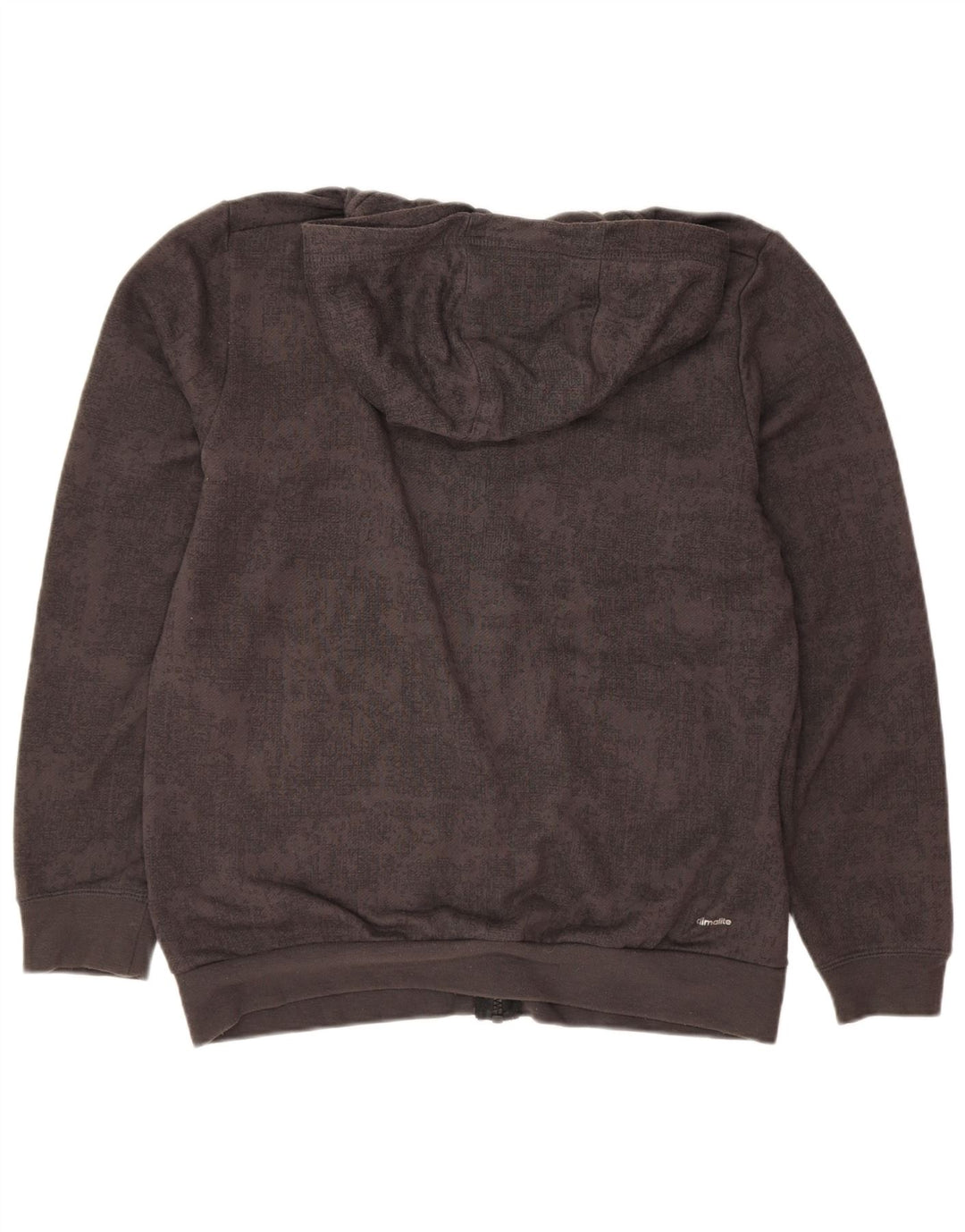 Felpa con cappuccio e zip grafica Adidas da ragazzo 13-14 anni in poliestere grigio