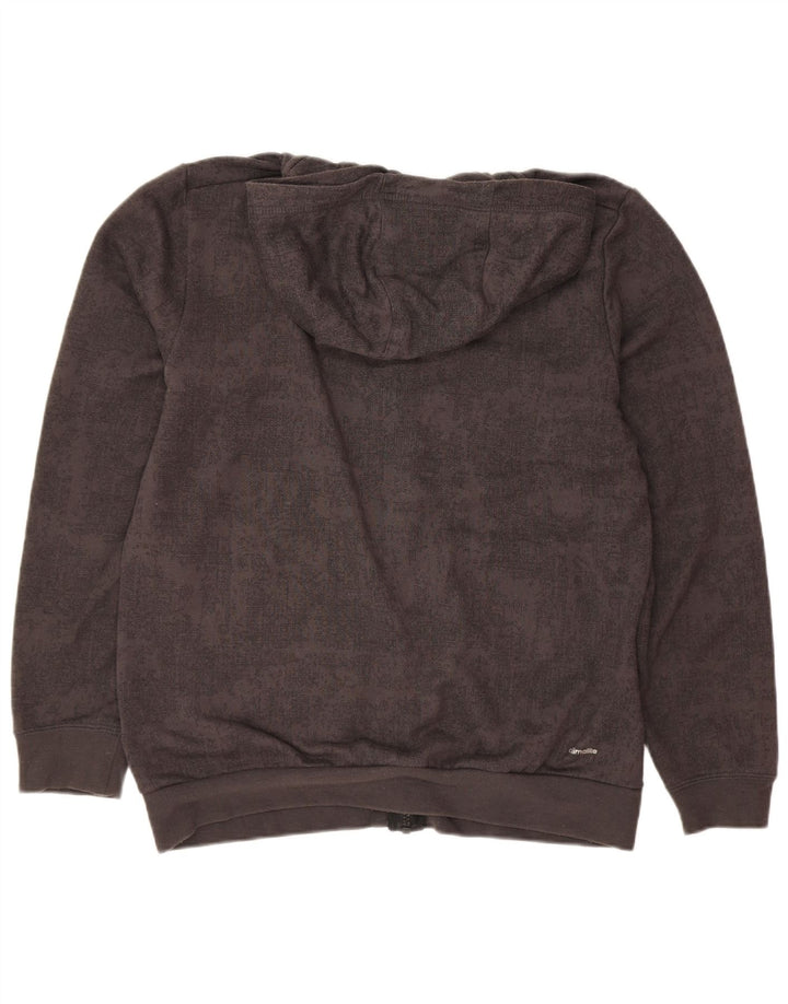 Felpa con cappuccio e zip grafica Adidas da ragazzo 13-14 anni in poliestere grigio