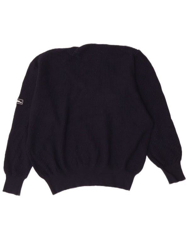 Marina Yachting Maglione da uomo con scollo a V UK 42 Large Blu Navy in lana vergine