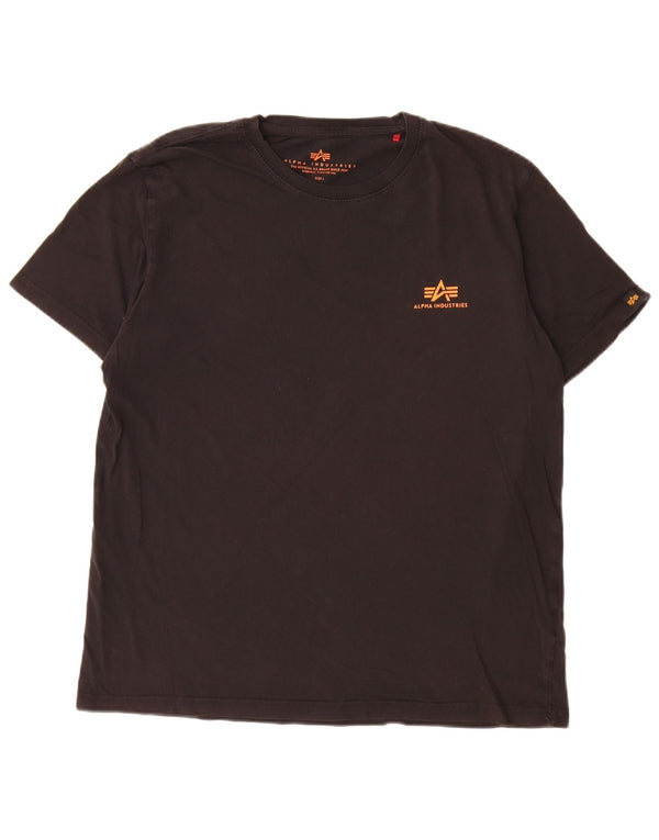 Alpha Industries Mens T-Shirt Top Large Black