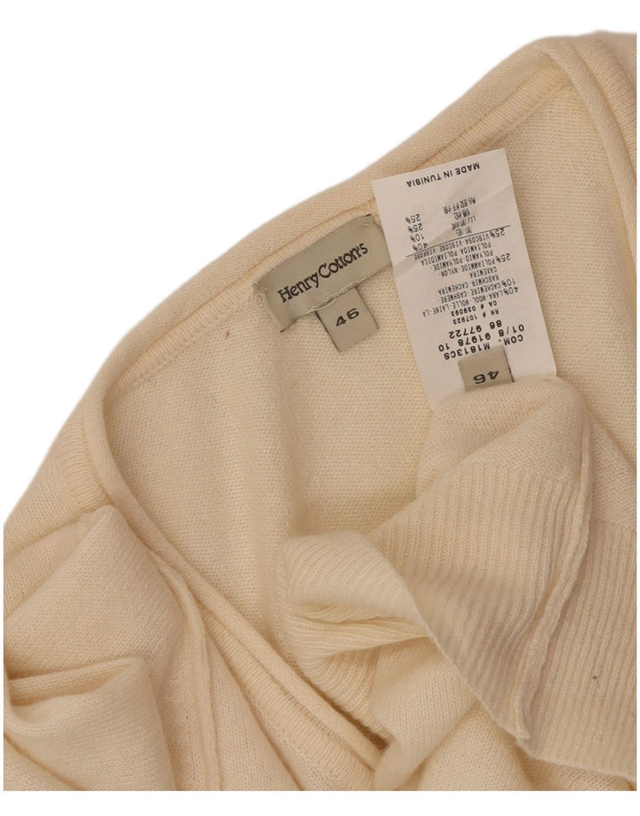 Maglione da donna con scollo a V Henry Cottons IT 46 grande bianco sporco