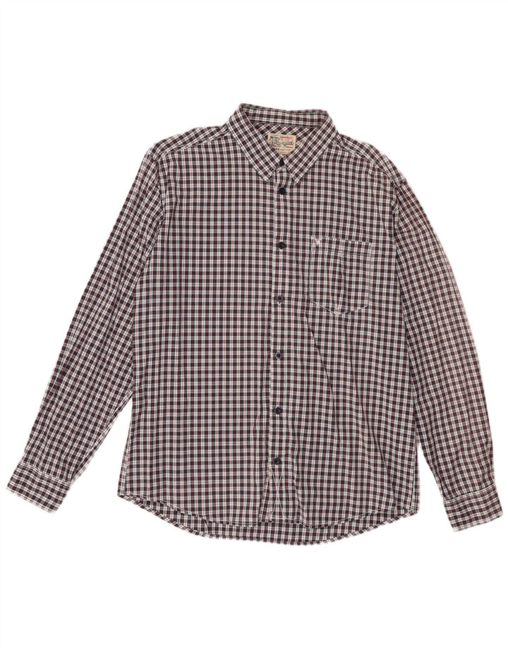 Camicia da uomo Wrangler XL in cotone a quadri grigi