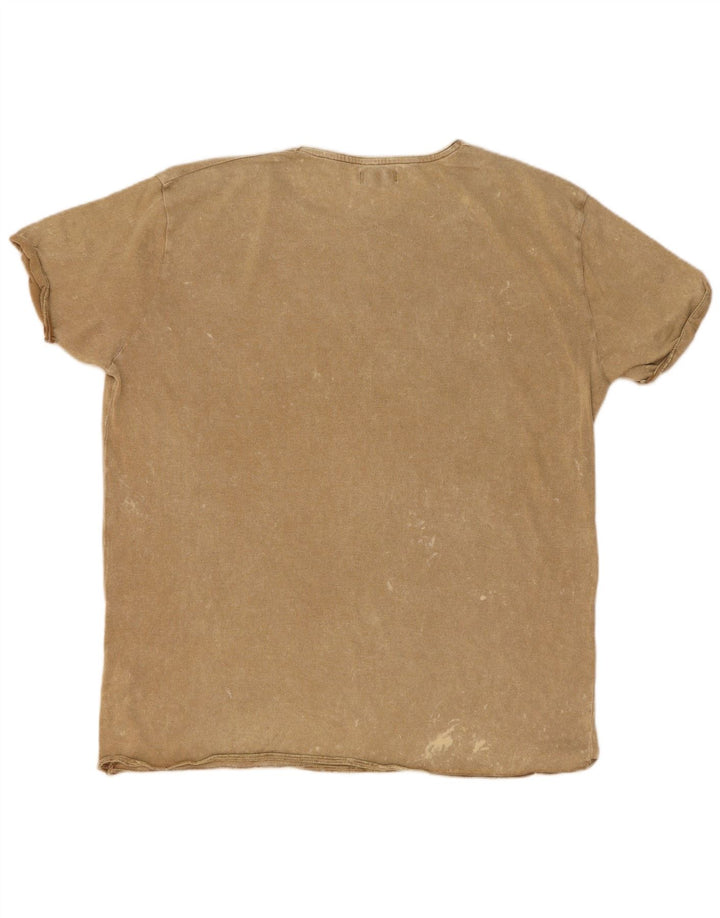 T-shirt da uomo Zara Top XL Poliestere screziato beige