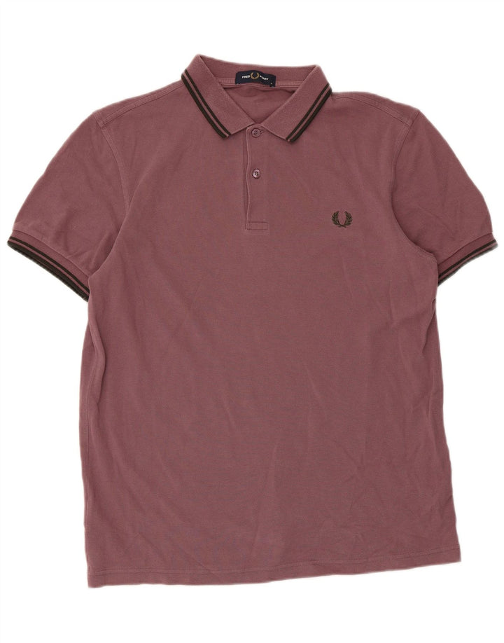 Polo da uomo Fred Perry in cotone a righe marrone medio