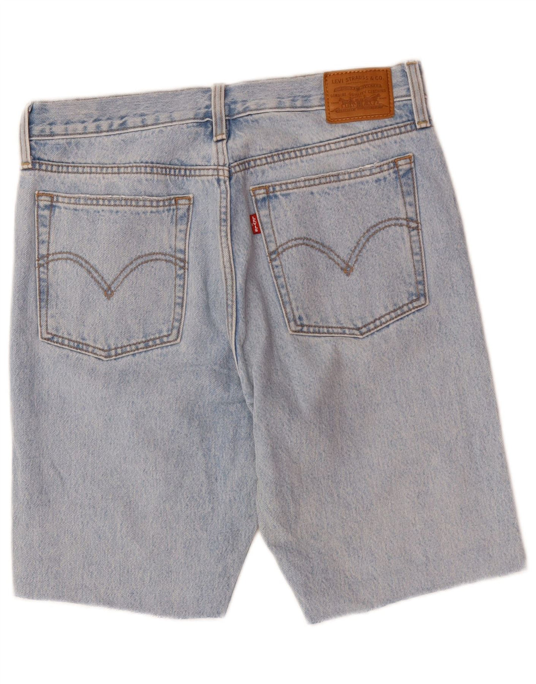 Pantaloncini di jeans con zeppa da donna LEVI'S W30 cotone blu medio