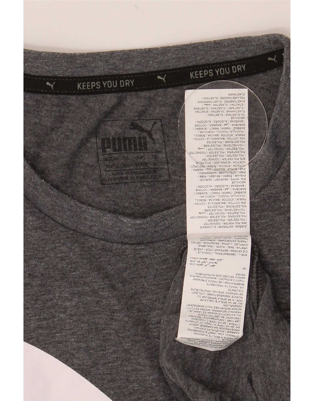 T-shirt grafica da uomo Puma Top XL in poliestere grigio