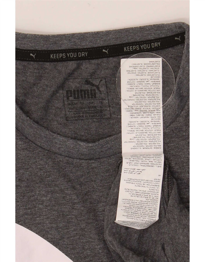 T-shirt grafica da uomo Puma Top XL in poliestere grigio
